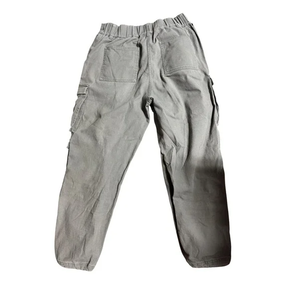 Oak + Fort Green High Waisted Multi Pocket Cargo Pants Cropped Joggers S Medium - Picture 7 of 12